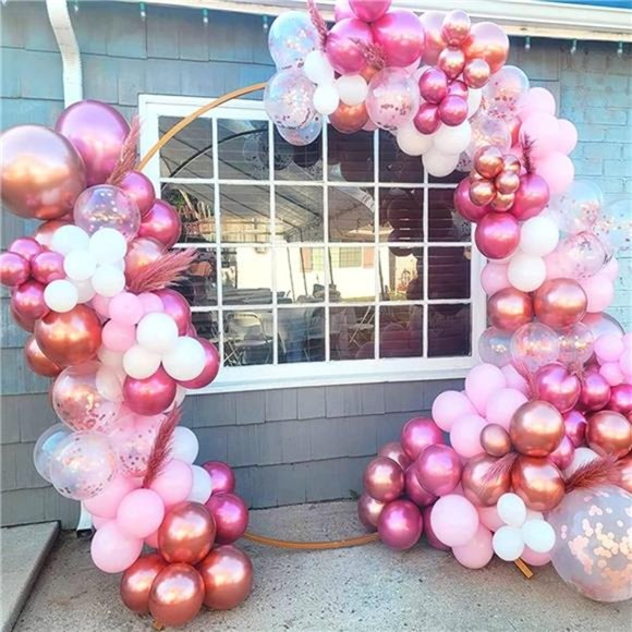 Metallic Rose Gold Balloon Garland Arch Kit 100 Pack 18/12/10/5Inch Late Balloon - Picture 5 of 7